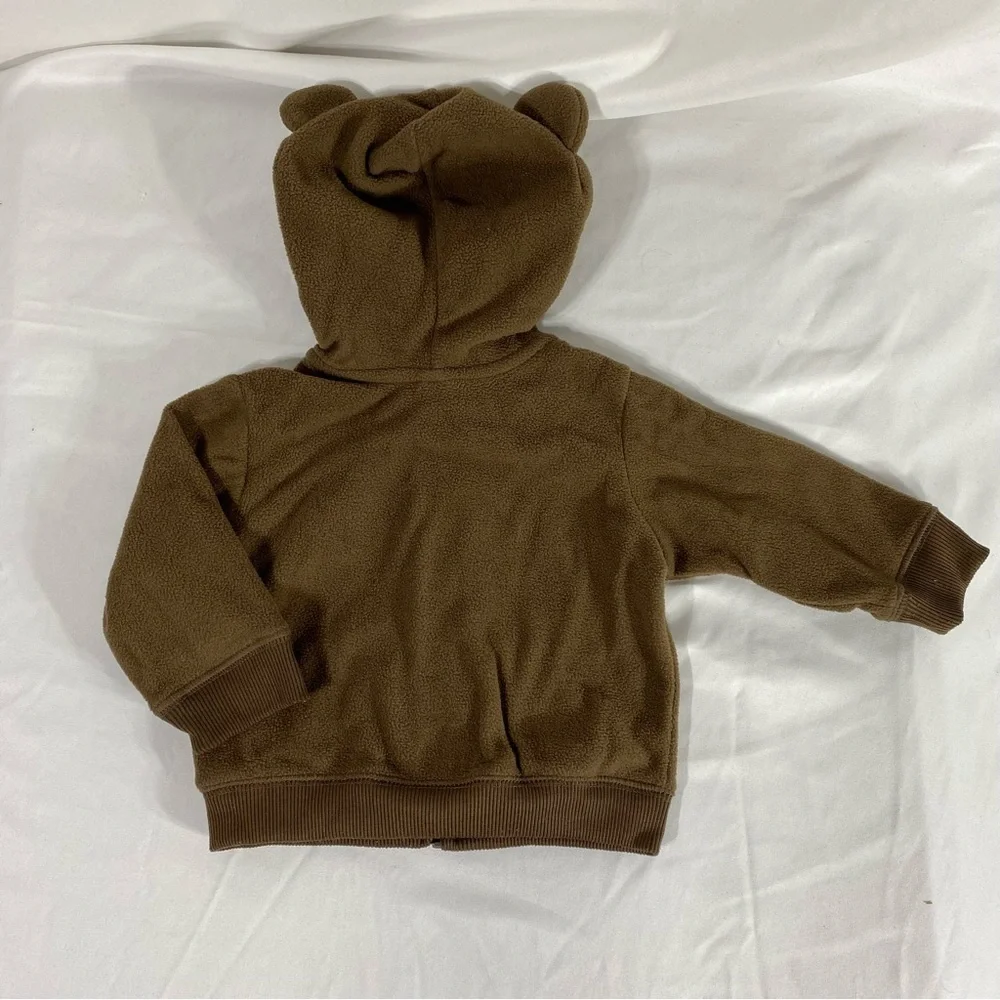 Old Navy Baby Fleece Bear Ears Hoodie Zip-Up Jacket